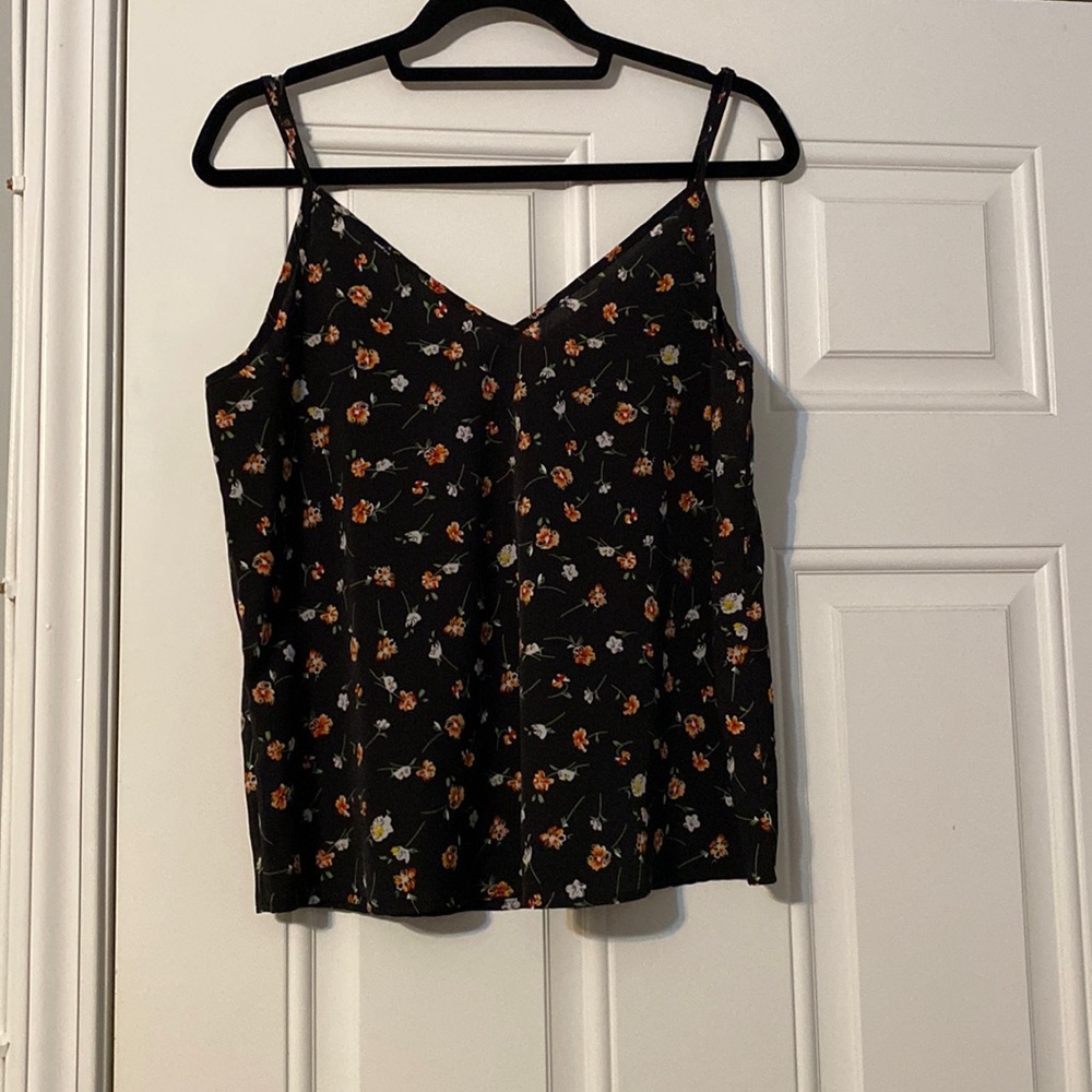 Double V Neck Floral Cami Top
